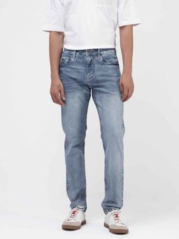 Rare Rabbit - Blue Solid Regular Fit Jeans