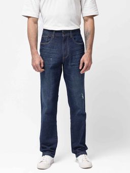 Rare Rabbit - Blue Solid Regular Fit Jeans