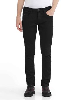 Rare Rabbit - Black Solid Regular Fit Jeans