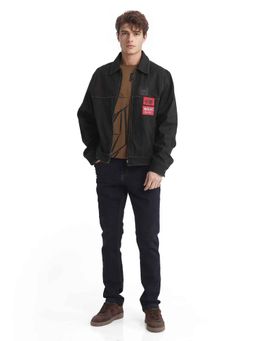 Rare Rabbit - Navy Blue Solid Slim Fit Jeans