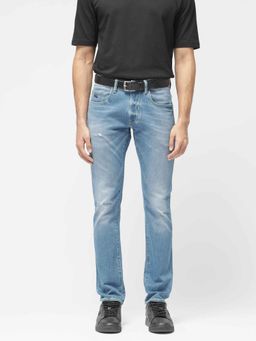 Rare Rabbit - Blue Solid Slim Fit Jeans