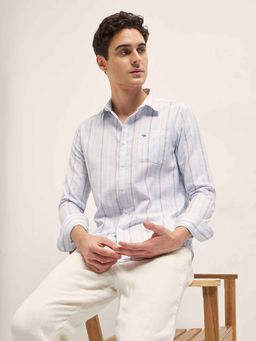 The Bear House - Blue Stripes Slim Fit Shirt