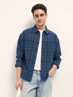 The Bear House - Teal Checks Oversized Fit Shirt