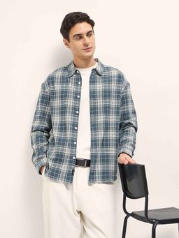 The Bear House - Grey Checks Relaxed Fit Shirt