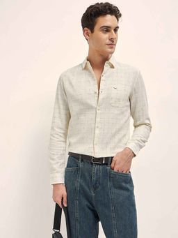 The Bear House - Cream Checks Slim Fit Shirt