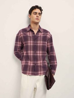 The Bear House - Purple Checks Relaxed Fit Shirt