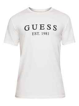 Guess - White Solid Regular Fit T-Shirt