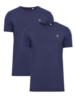 Guess - Navy Blue Solid Regular 2 T-Shirts (Pack of 2)