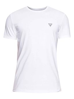 Guess - White Solid Slim Fit T-Shirt