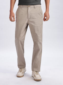 Calvin Klein - Men Beige Solid Trousers