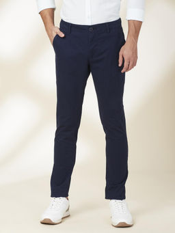 Being Human - Solid Navy Blue Cotton Trouser