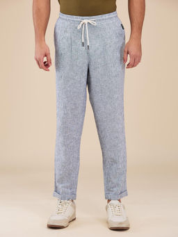 Being Human - Textured Navy Blue Trouser