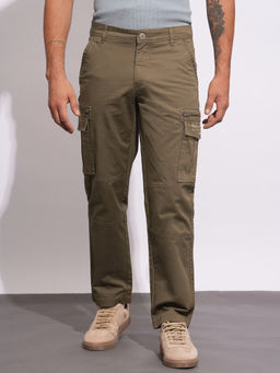 Being Human - Solid Brown Cotton Trouser
