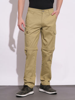 Being Human - Khaki Easy Fit Cargos for Men By Being Human Clothing