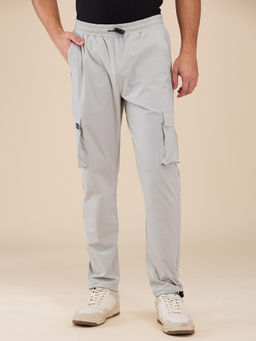 Being Human - Solid Grey Polyester Trouser