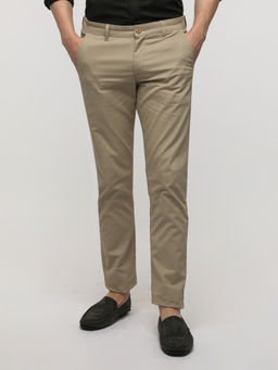Crocodile - Men Beige Essential Cotton Stretch Trouser