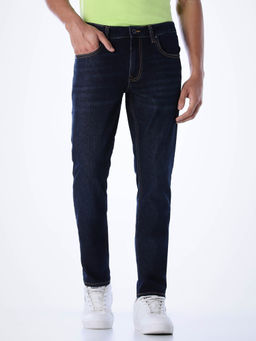 Jack & Jones - Blue Cotton Blend Slim Jeans