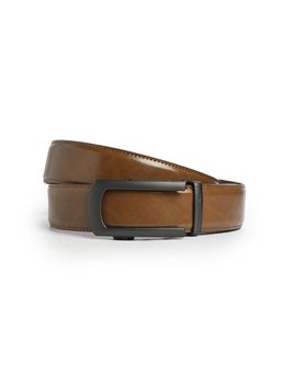 CAZZANO - Men Leather Belt with Slider Buckle-Tan