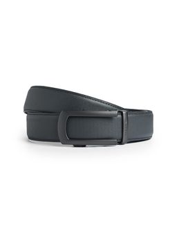 CAZZANO - Men Leather Belt with Slider Buckle-Grey