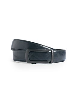 CAZZANO - Men Leather Belt with Slider Buckle-Grey