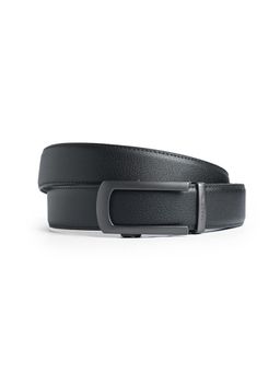 CAZZANO - Men Leather Belt with Slider Buckle-Black