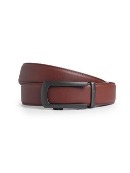 CAZZANO - Men Leather Belt with Slider Buckle-Tan