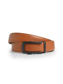 CAZZANO - Men Leather Belt with Slider Buckle-Tan