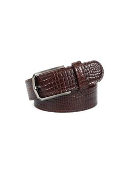 Celtic - Premium Handcrafted Men Textured Leather Belt with Classic Silver Buckle