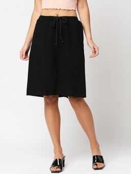 High Star - Knee Length Pure Cotton A-Line Skirt