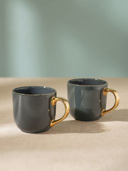 Pure Home + Living - Set of 2 Dark Grey Senorita Coffee Mugs