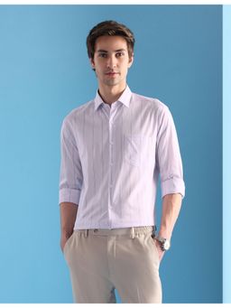 Arrow - Mens Vertical Striped Manhattan Slim Fit Velocity Shirt