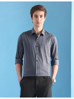 Arrow - Mens Vertical Striped Manhattan Slim Fit Velocity Shirt