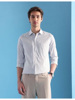 Arrow - Mens Vertical Striped Manhattan Slim Fit Velocity Shirt