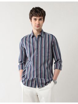 Arrow Sports - Mens Vertical Striped Slim Fit Air Soft Shirt
