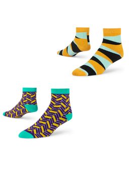 Dynamocks - Men and Women Ankle Length Socks - Free Size - Pack of 2 Pairs