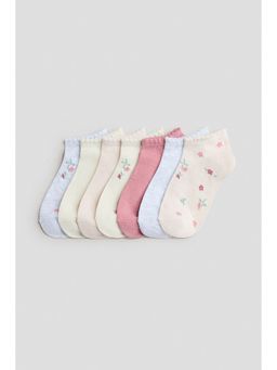 H&M - Girls Pink 7-Pack Trainer Socks