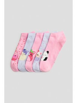 H&M - Girls Pink 5-Pack Shaftless Socks