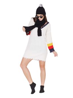 Bharatasya - Black Knitted Winter Cap Muffler and Socks (Set of 3)