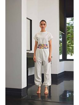 Kay Kay BY KKHUSHI SAHAII - Women's White Solid Embellished Co-Ord (Set of 2)