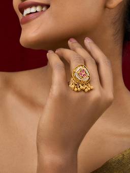 Teejh - Sera Gold Red Stone Ring