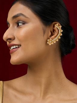 Teejh - Shruya Gold and Pearl Earcuffs