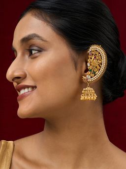 Teejh - Kanthika Gold Stones Earcuffs