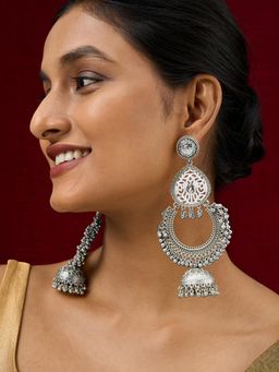 Teejh - Oro Silver Ghungroo Chandbali