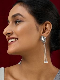 Teejh - Riba Silver Ghungroo Danglers