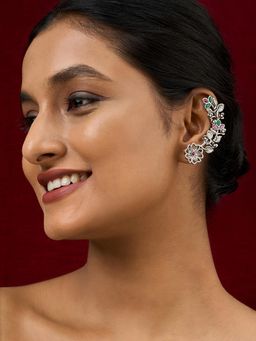 Teejh - Phul Silver Stones Earcuffs