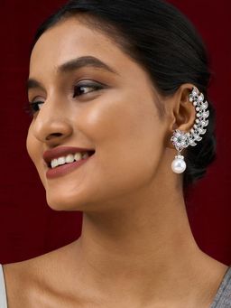 Teejh - Zaray Silver Stones and Pearls Earcuffs