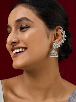 Teejh - Leh Silver Ghungroo Earcuffs