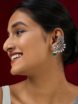 Teejh - Mor Silver and Pearl Beaded Earcuffs