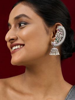 Teejh - Kanthika Silver Stones Earcuffs