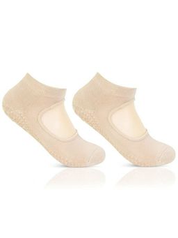 Bonjour - Women Anti-Skid -Gripper- Yoga Socks In Skin Color - Pack Of 2